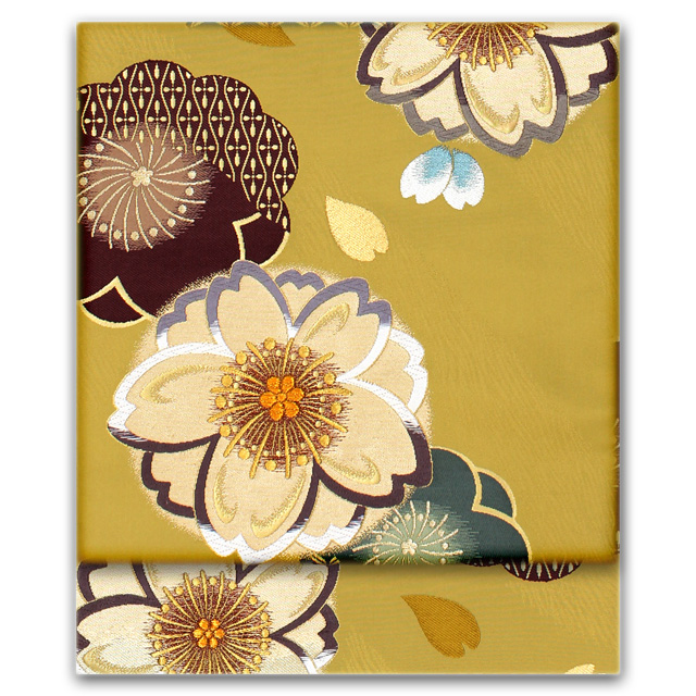 袋帯　西陣 　高島織物謹製　正絹　シルバー地　なごみ　小梅　成人式最後の画像は本品着用例です