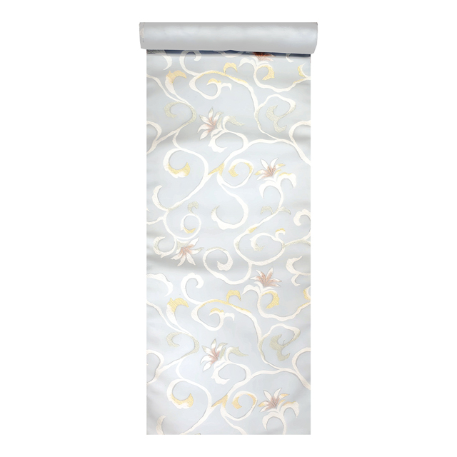 九寸名古屋帯 忍冬文様|青白磁色 六通柄|茶道・お茶会にふさわしい上品な帯【大光織物謹製】 九寸名古屋帯 忍冬文様|青白磁色 六通柄|茶道・お茶会にふさわしい上品な帯【大光織物謹製】