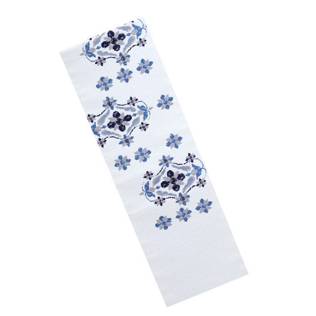 八寸名古屋帯|国指定阿波藍染・天然灰汁建て 西陣織 弥栄織物謹製 唐華文様 八寸名古屋帯|国指定阿波藍染・天然灰汁建て 西陣織 弥栄織物謹製 唐華文様